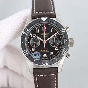 Longines Aviation Heritage Men's 42mm Flyback Chronograph Super Clone Watch 1117148008 - front view