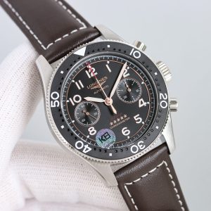 Longines Aviation Heritage Men's 42mm Flyback Chronograph Super Clone Watch 1117148008 - side view